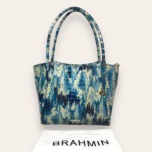 Brahmin Bailee Deep Water Melbourne Leather Tote Bag Blue Women’s